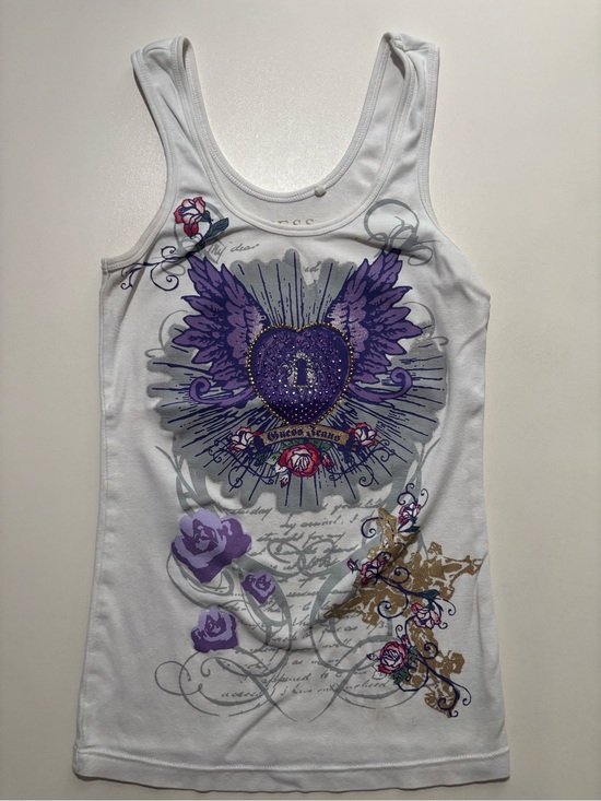 Guess Tops - 2000s Y2K women’s guess tank top shirt heart with wings